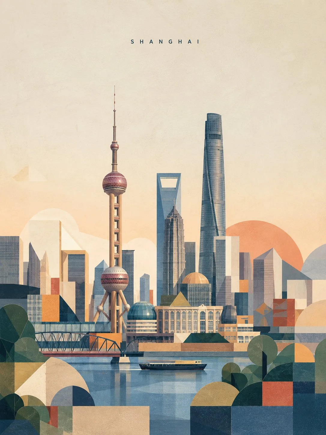 Contemporary Geometric Travel Poster of Istanbul - Image prompt preview