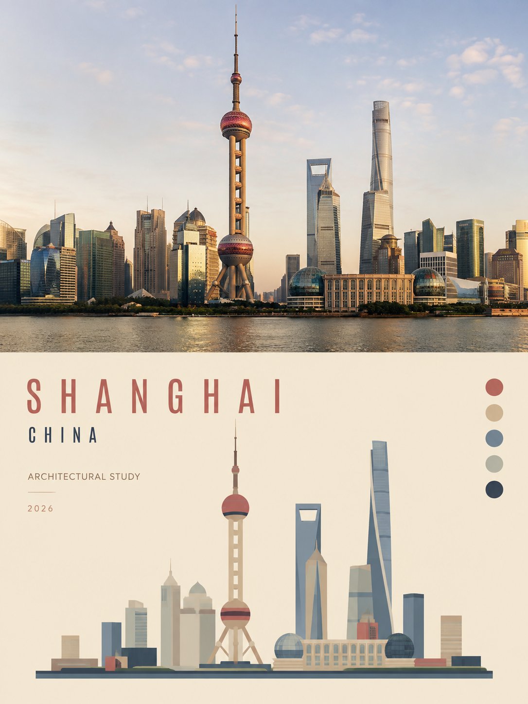 Premium Travel Poster: Photographic Landmark and Graphic Reinterpretation - Image prompt preview