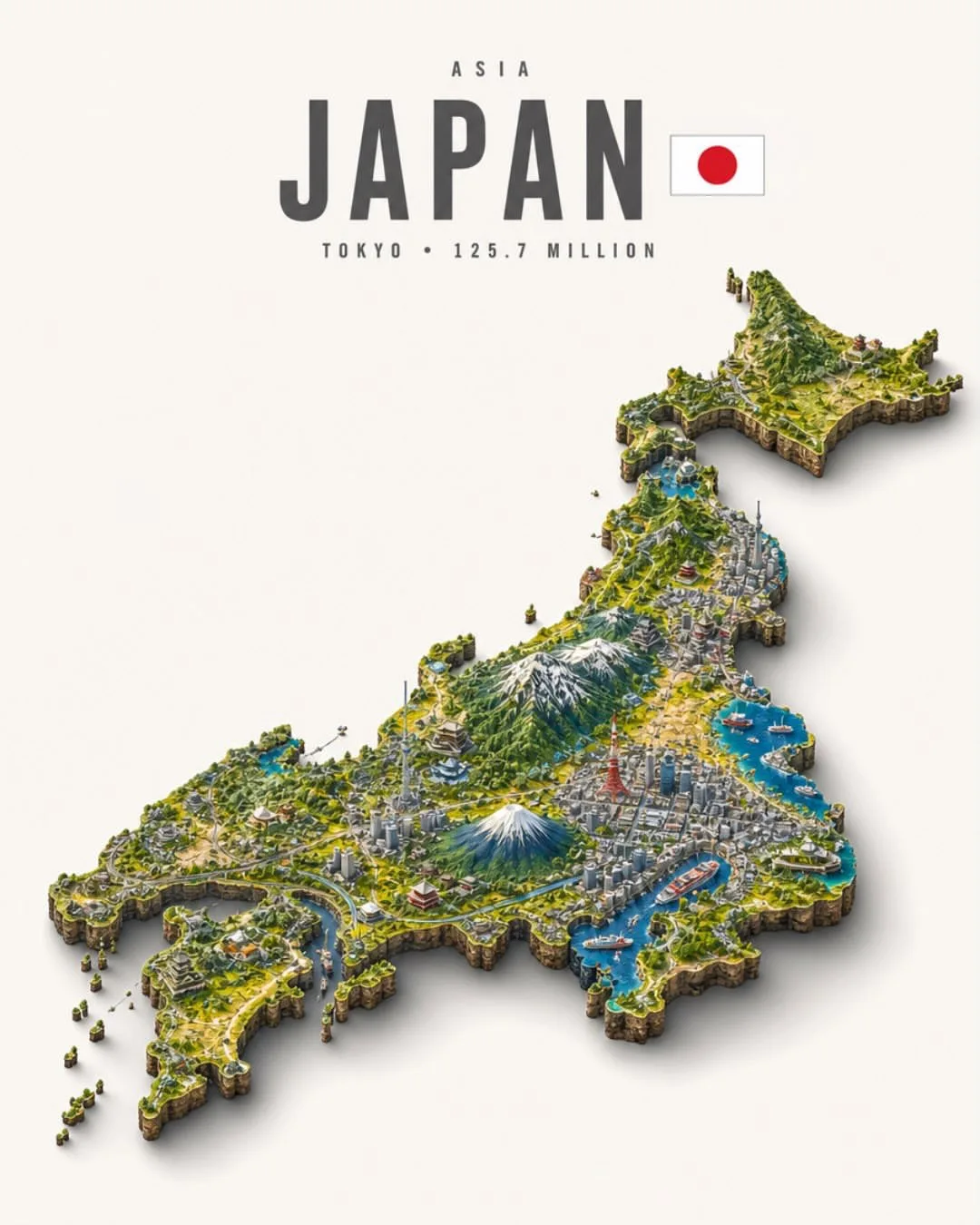 Isomorphic Country Diorama Poster - Image prompt preview
