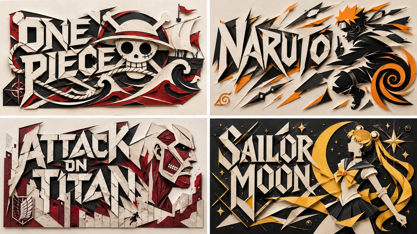 Manga Paper-Cut Editorial Poster Prompt - Image prompt preview