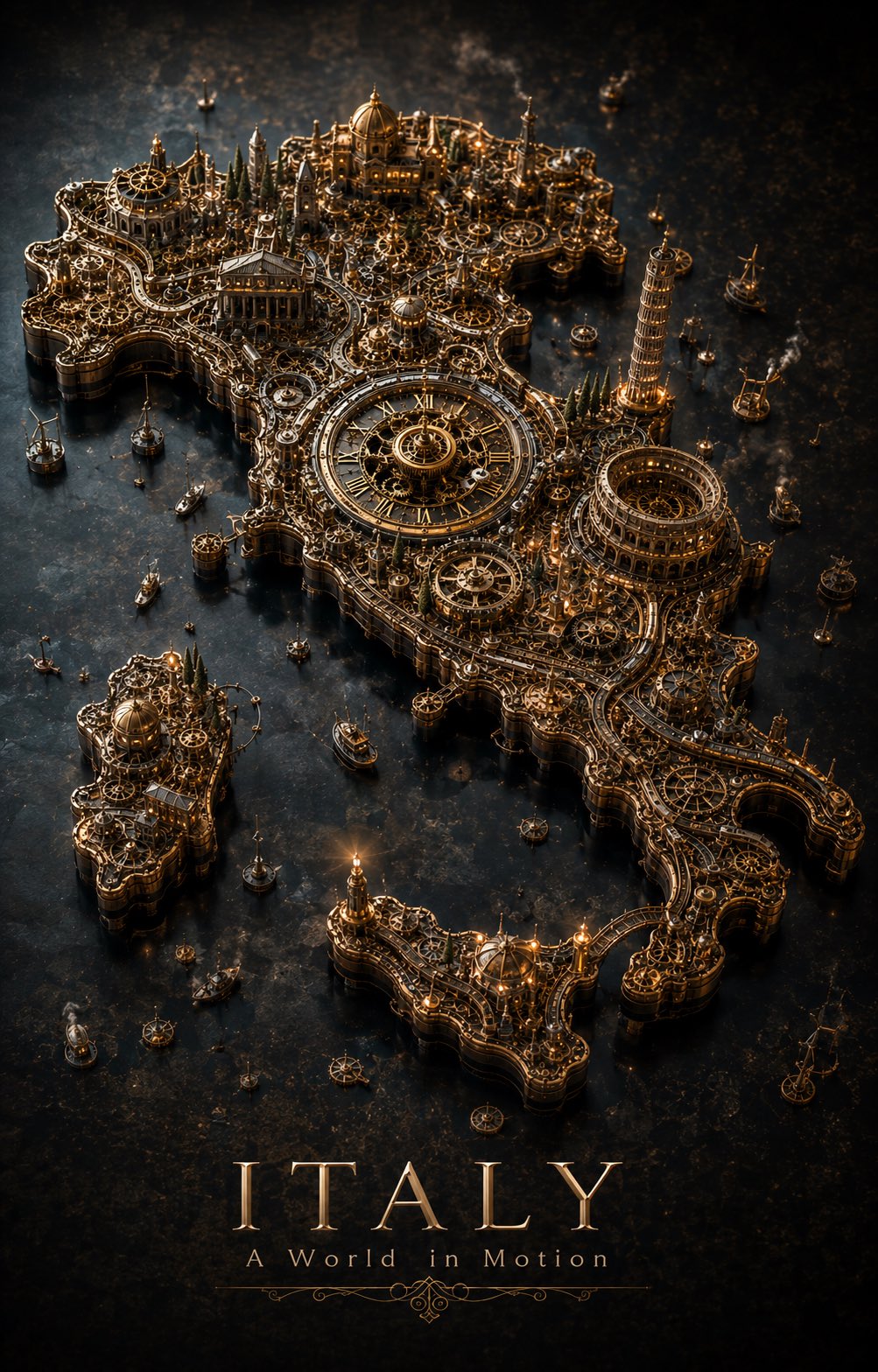 Mechanical Country Poster - Image prompt preview