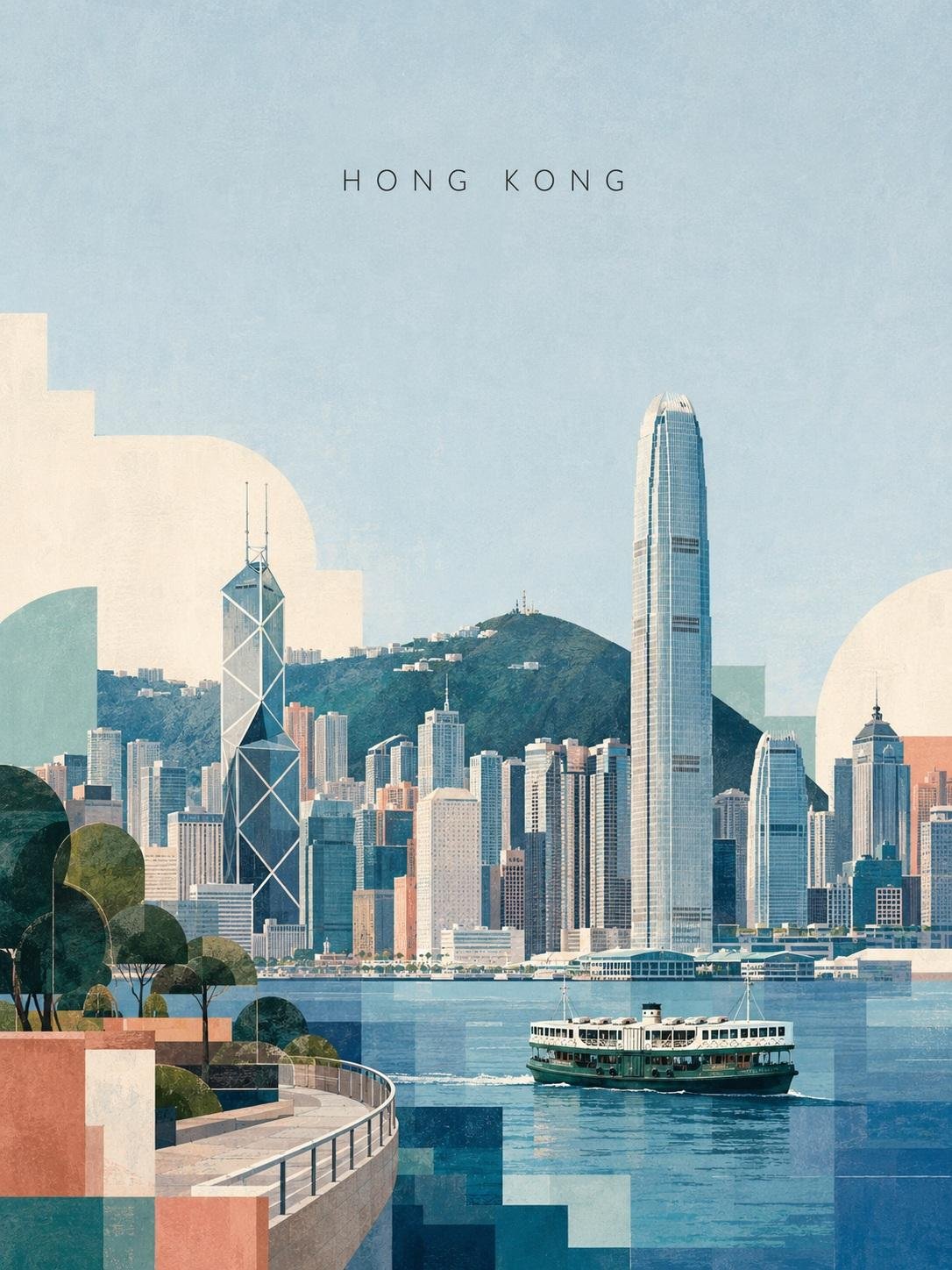 Taipei Editorial Travel Poster Illustration - Image prompt preview
