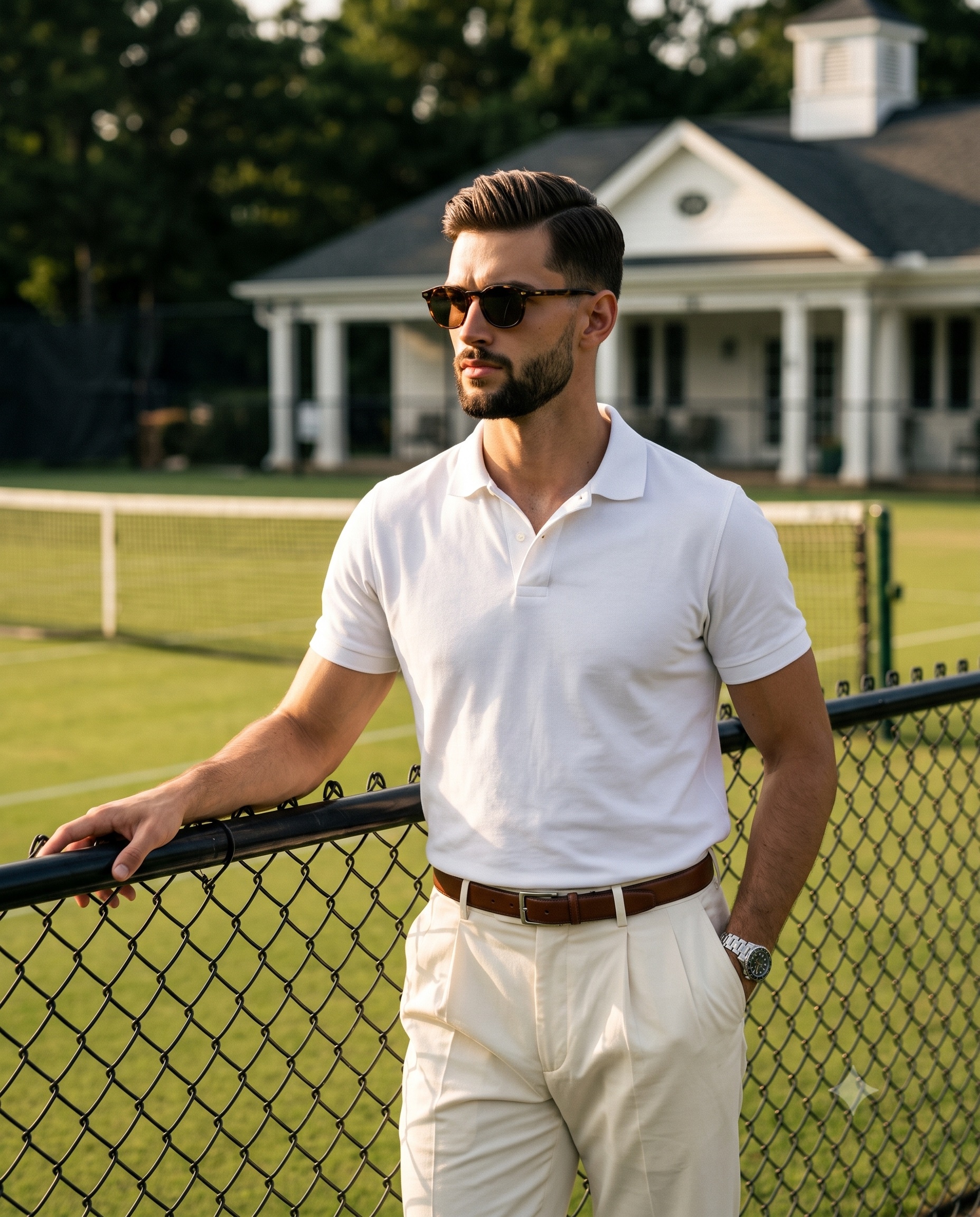 Golden Hour Preppy Editorial Portrait - Image prompt preview