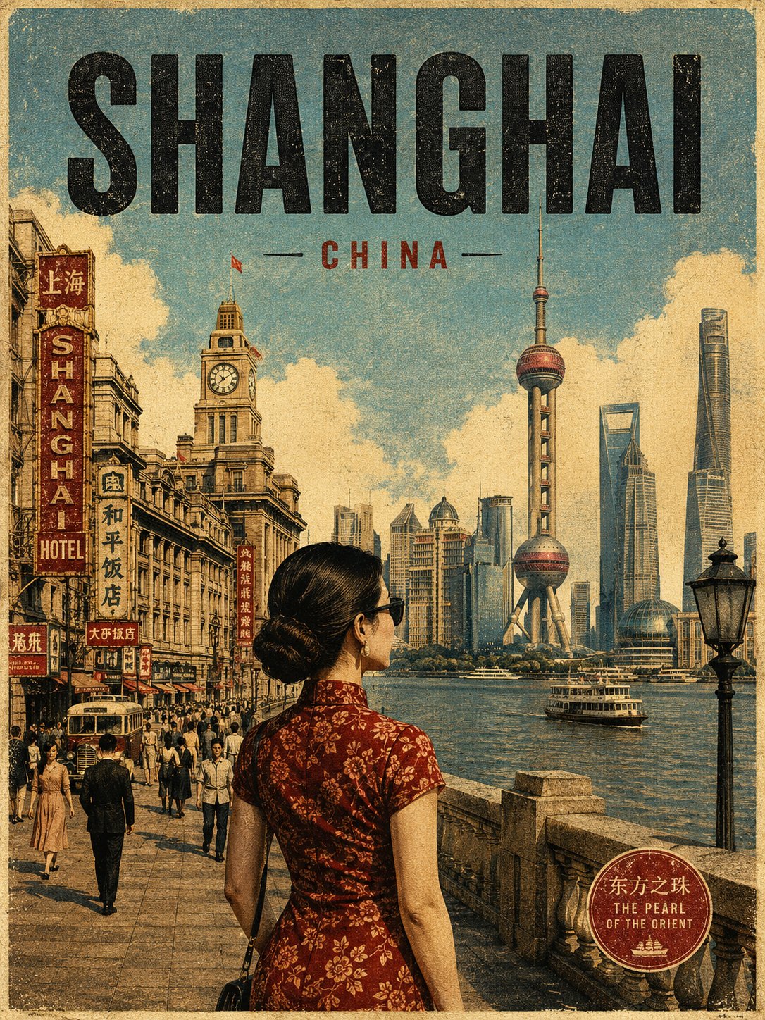 Mid-Century Vintage Travel Poster - Image prompt preview