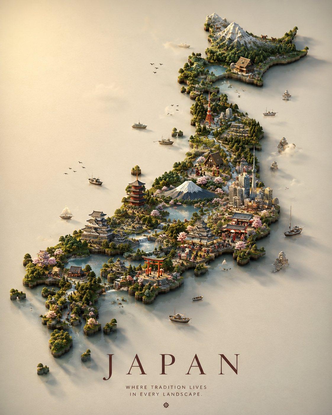 Surreal Living Topographic Country Poster - Image prompt preview