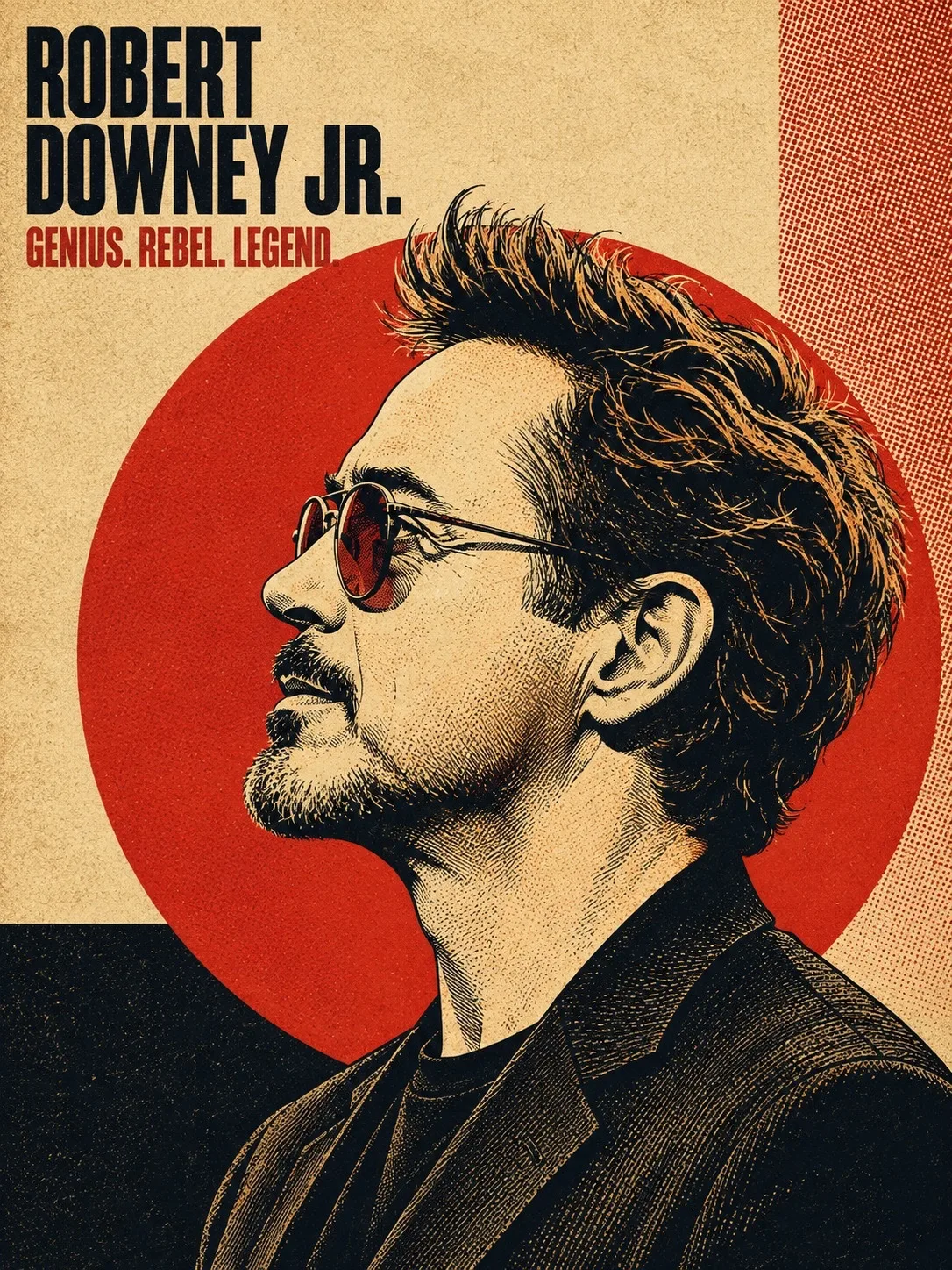 Vintage Halftone Protest Poster Portrait - Image prompt preview