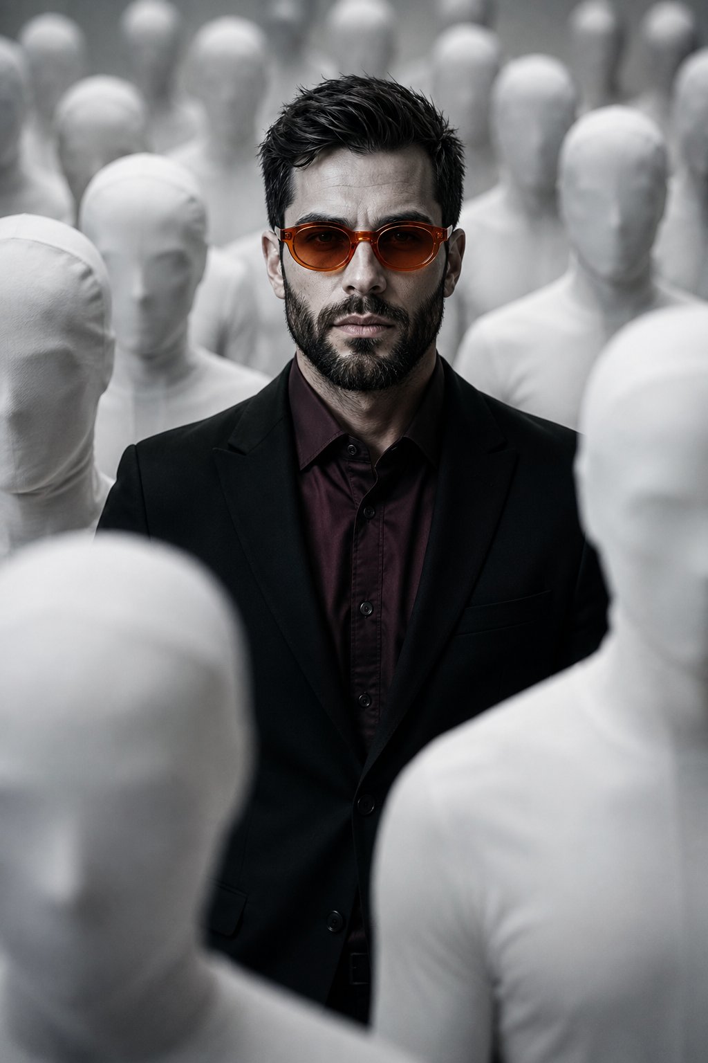 Faceless Crowd Portrait - Image prompt preview