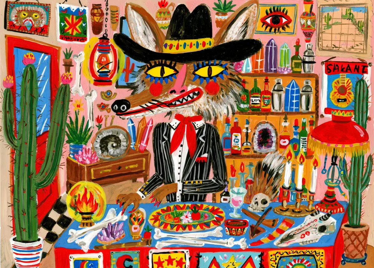 Eccentric Coyote Desert Curiosity Shop - Image prompt preview