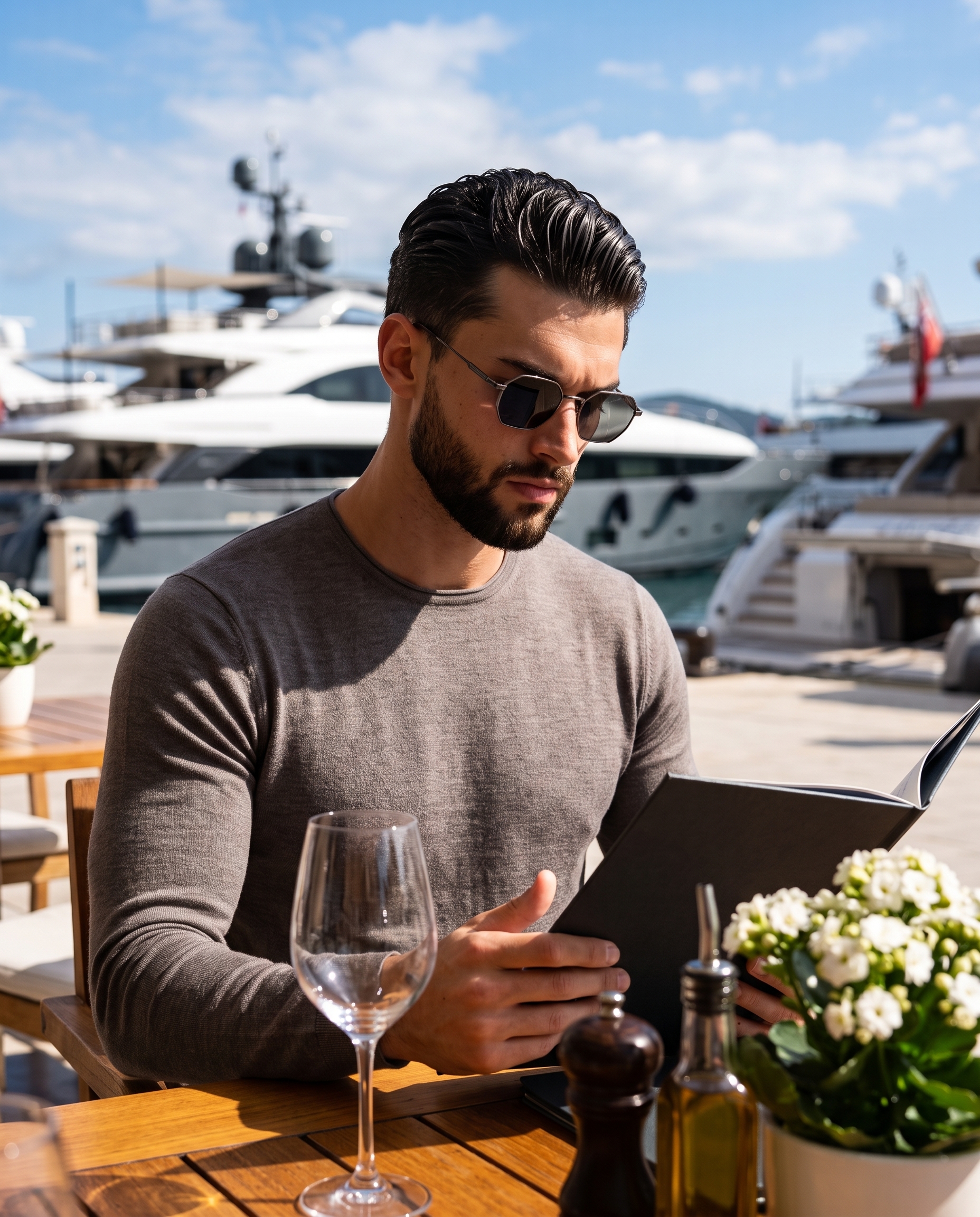 Seaside Patio Editorial Portrait - Image prompt preview