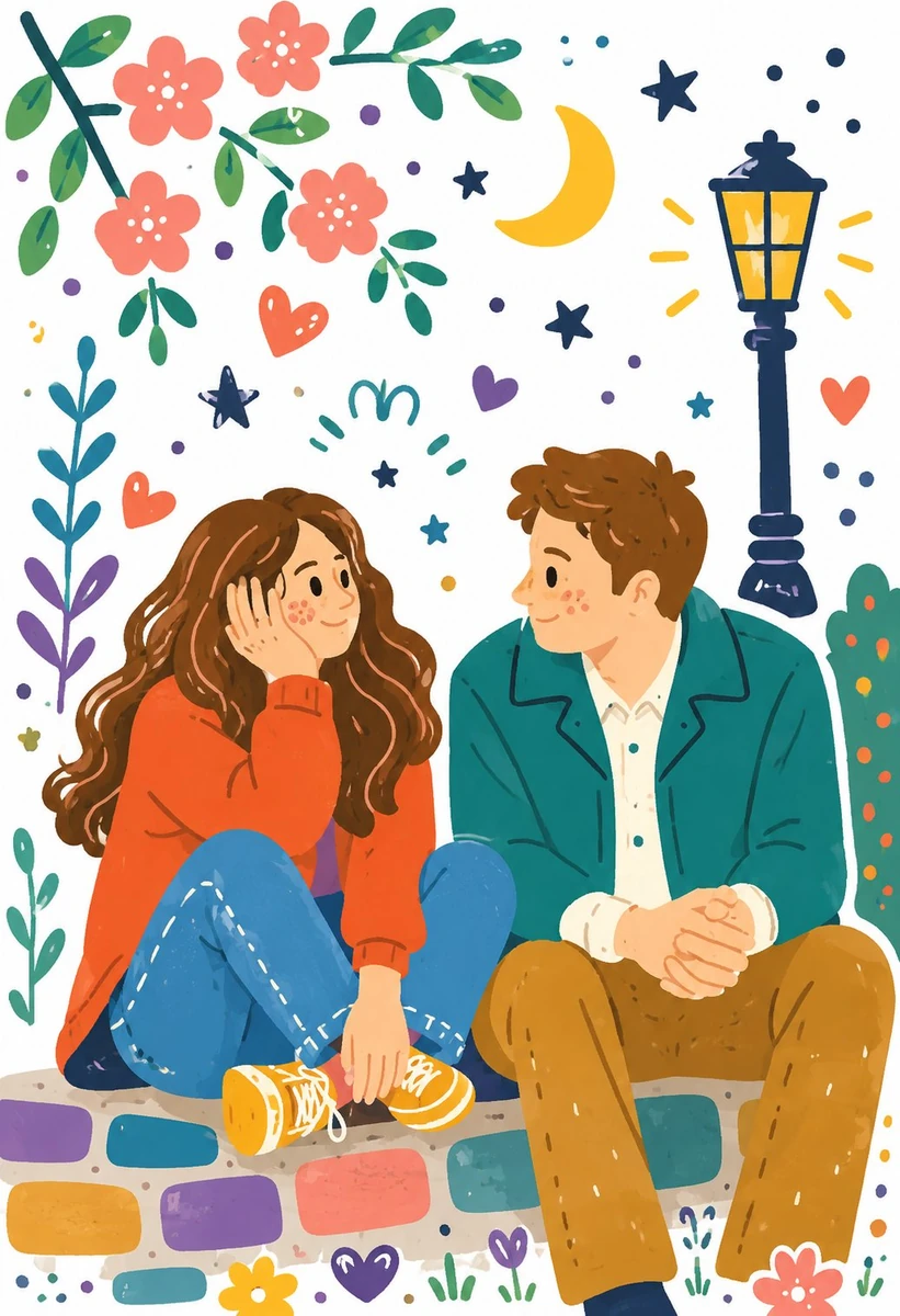 Transform the given image into a charming Decorative Folk Flat Illustrati...