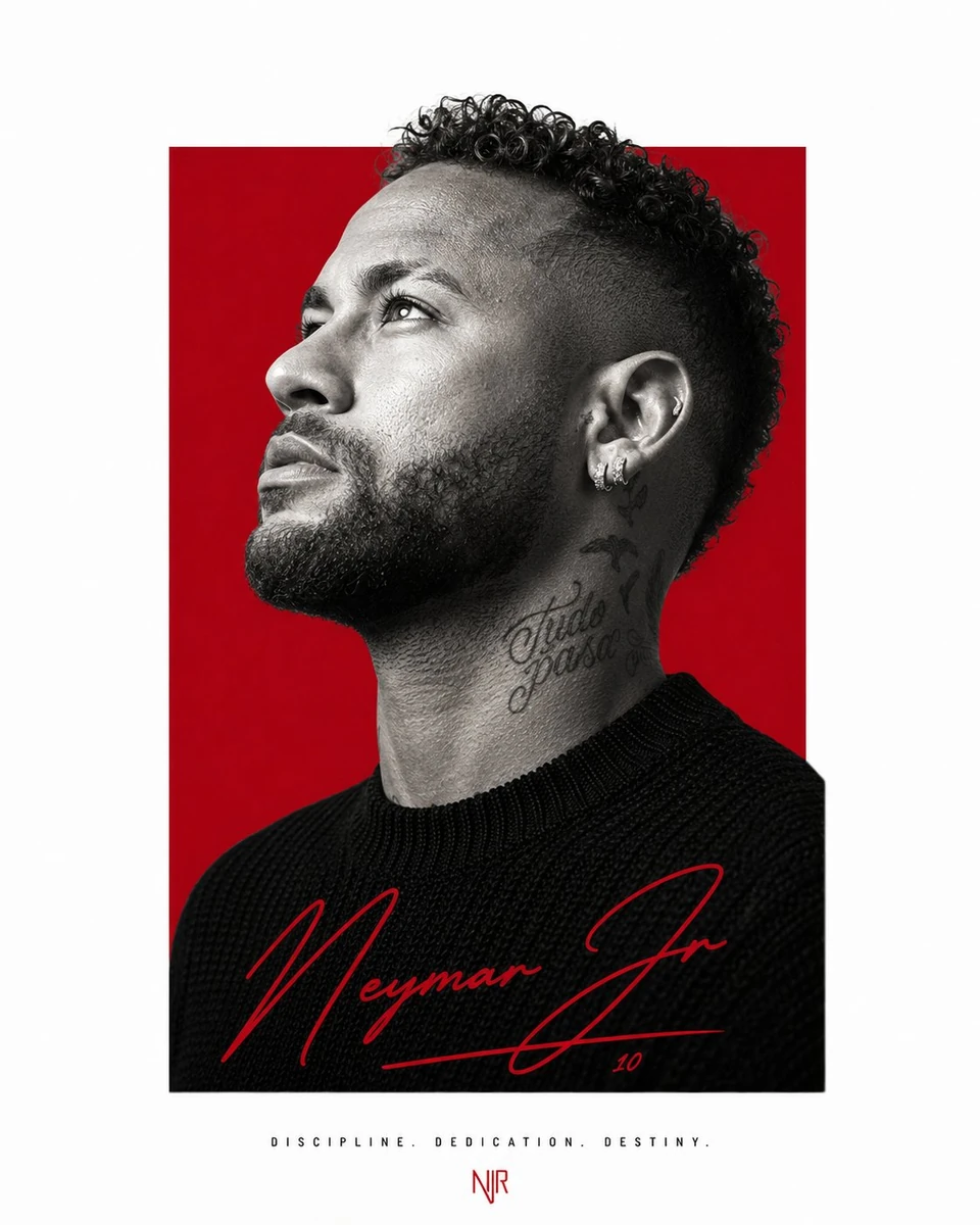 Minimalist editorial portrait poster design featuring a confident male at...