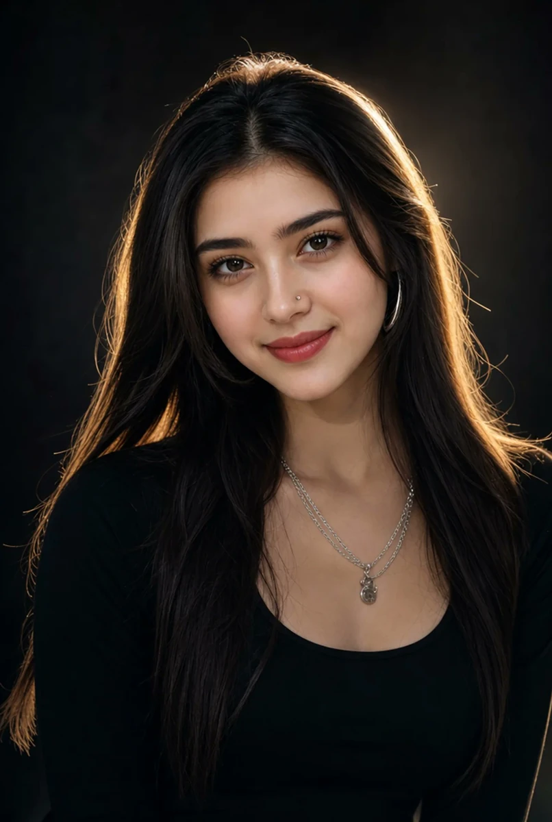A hyper-realistic AI-generated portrait of a beautiful young woman with l...