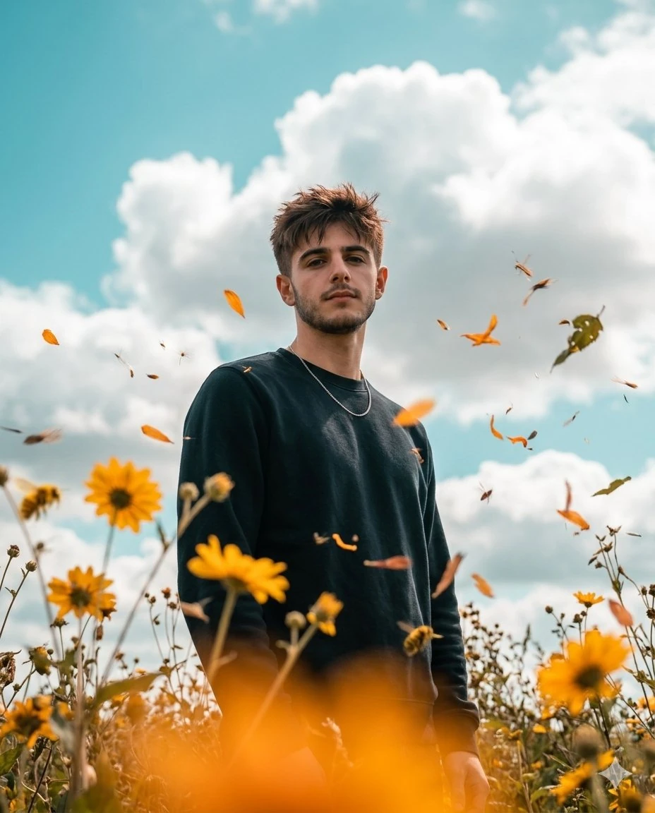 Photorealistic cinematic photo, 4:5 vertical frame, shooting from a very...