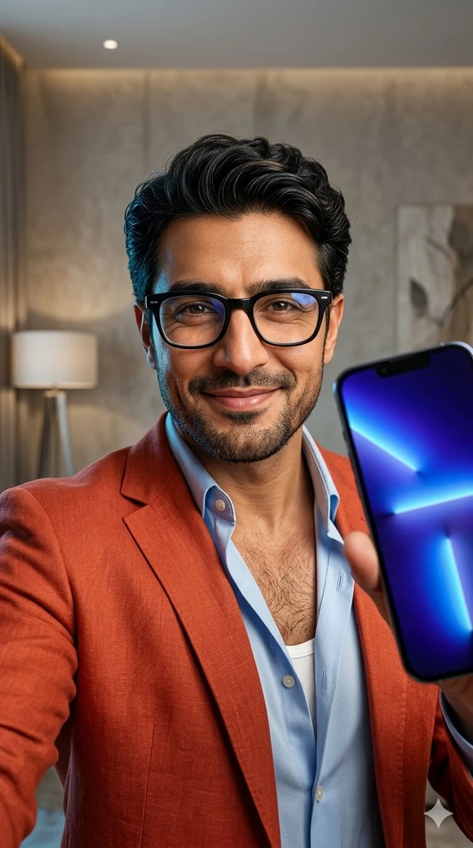A highly detailed professional portrait of a handsome man in his mid-30s...