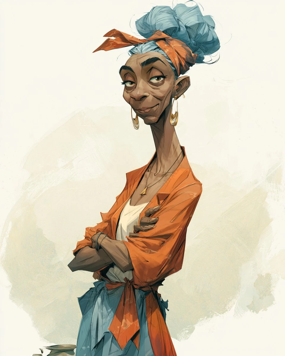 2d color inked MAGGIE HARGROVE (76) - black woman, kind and happy housewi...