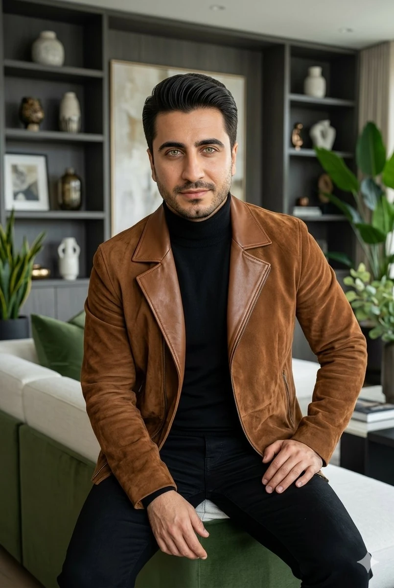 A highly detailed realistic portrait of a handsome Pakistani man in his l...