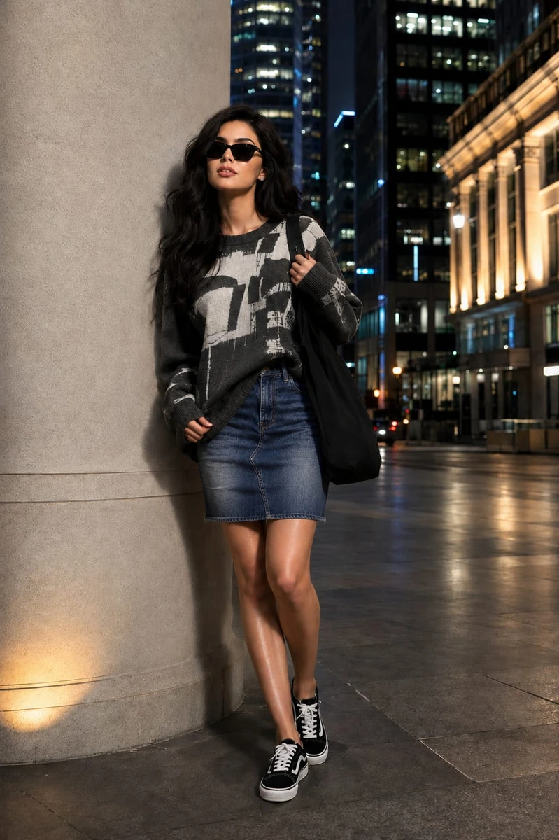 Ultra-realistic full-body fashion editorial photograph of a beautiful you...