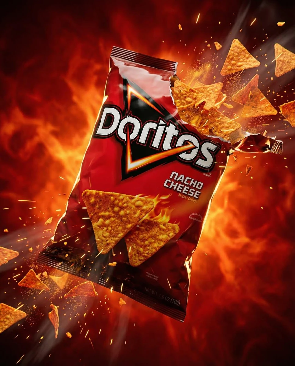 A high-end cinematic snack product advertisement featuring multiple snack...