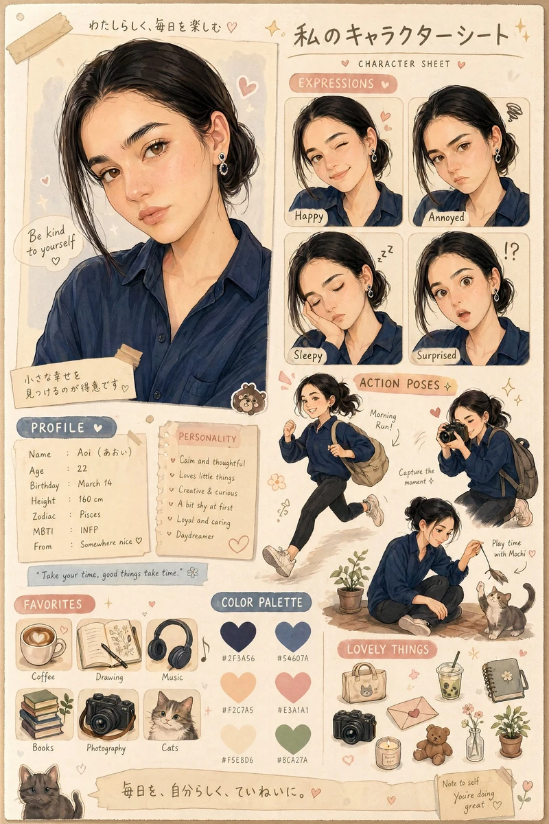 Style: Warm, soft, and semi-realistic cartoon illustration with a cozy Ja...