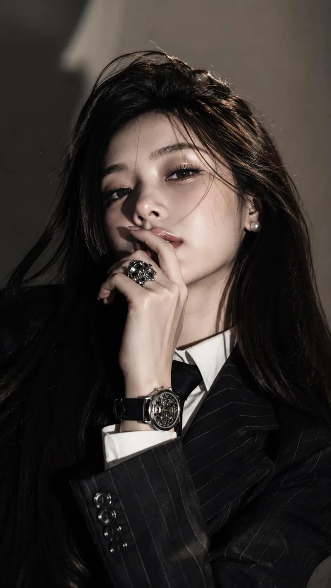 Ultra-realistic artistic fashion portrait, vertical 9:16 composition.