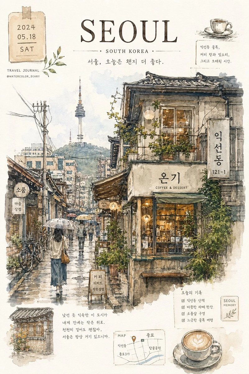 An aesthetic travel journal of Korea, created using GPT Image 2 on ChatGPT