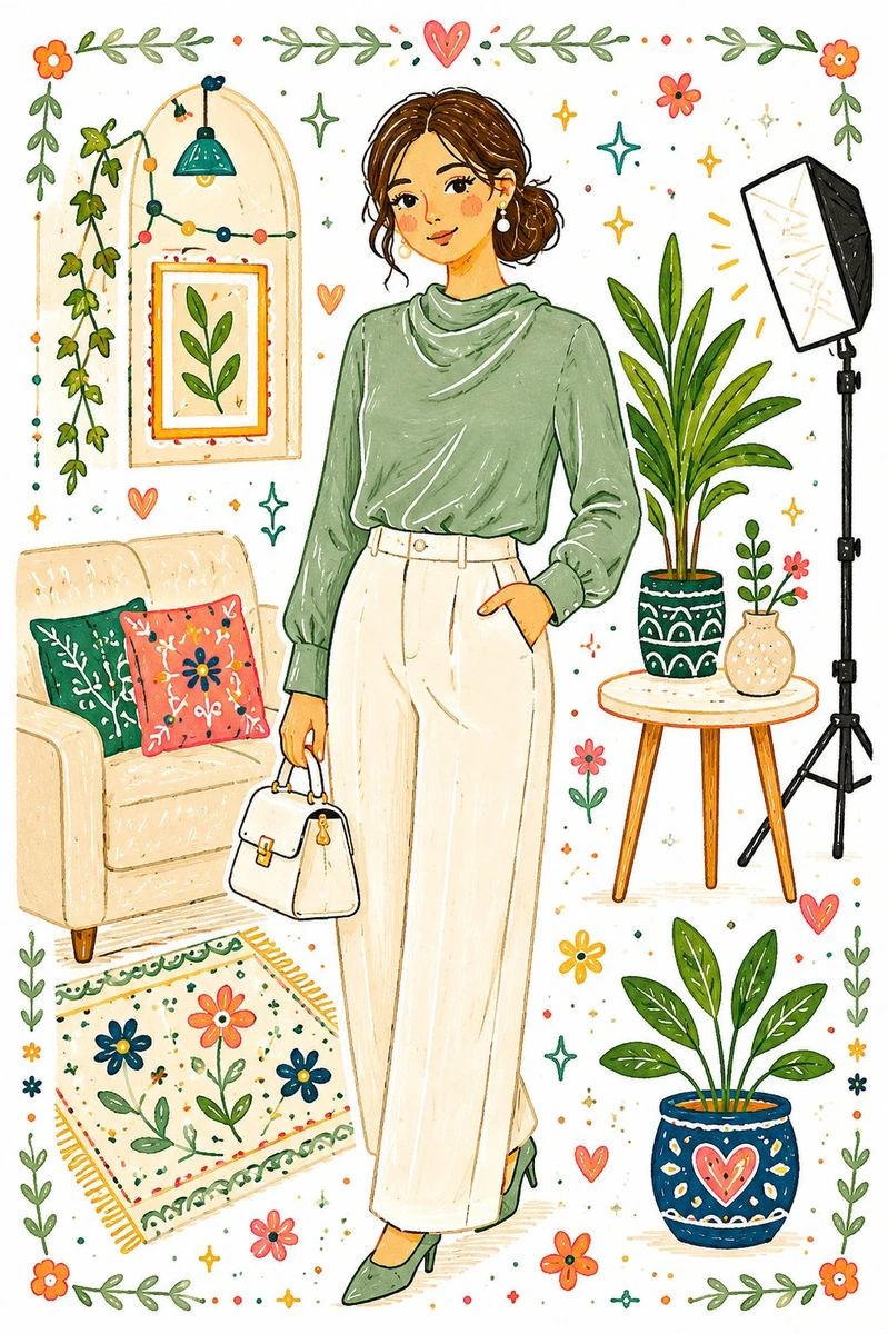 Reimagine the full image as a whimsical handcrafted folk-art illustration...