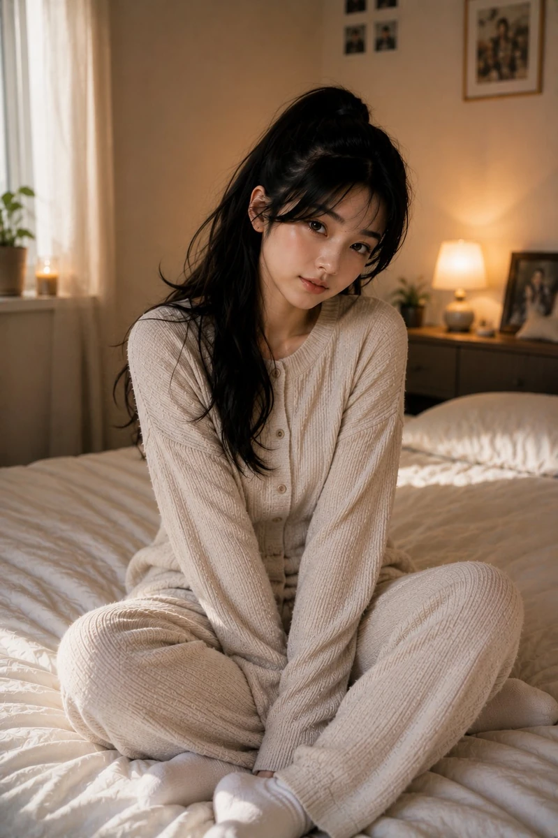 Ultra-photorealistic portrait of a beautiful young East Asian woman with...