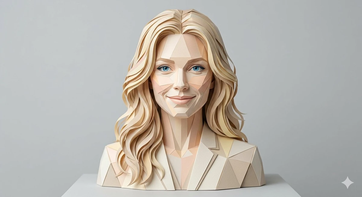 Ultra-high-definition portrait of a woman bust designed as a realistic pa...