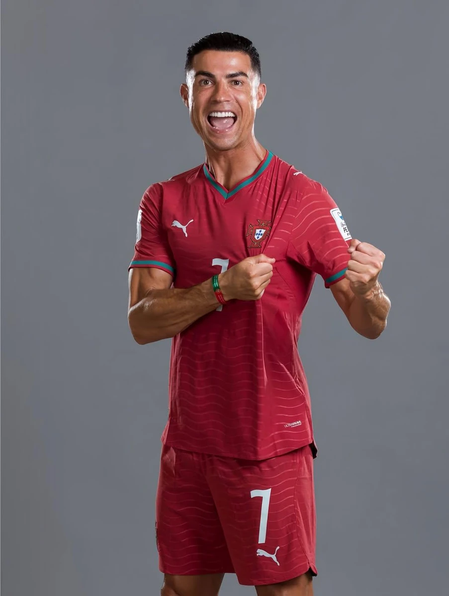 Ultra-realistic Cristiano Ronaldo portrait in Portugal national team jers...