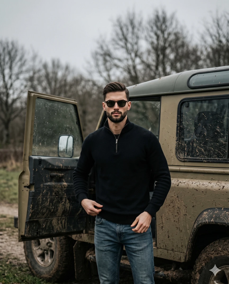 A serious, bearded man wearing sunglasses stands naturally facing the cam...