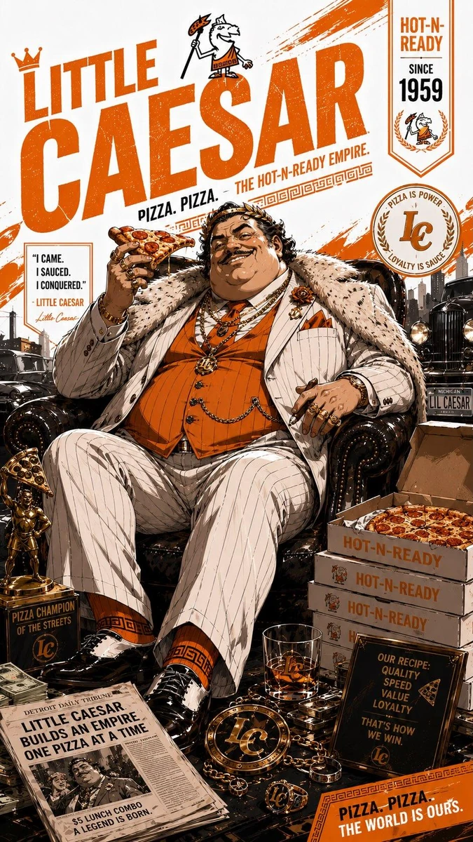 Ultra-detailed cinematic mafia-style pizza brand crossover poster, gritty...