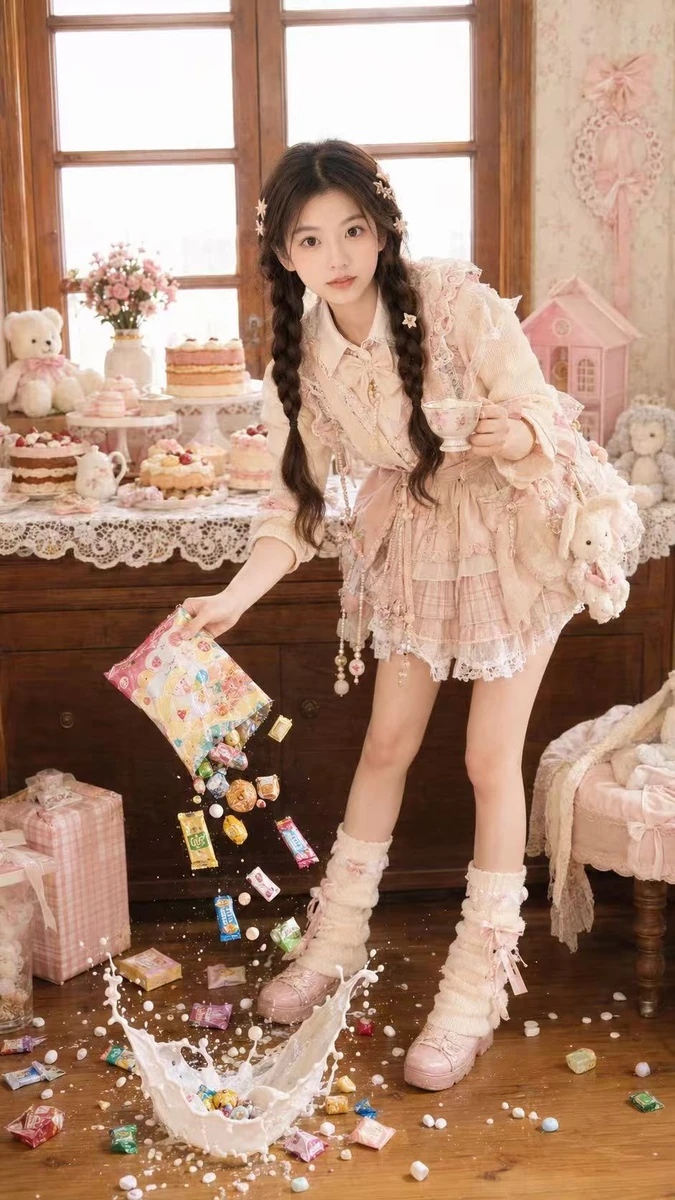 Candy tea party portrait — upload your portrait and turn it into this pas...