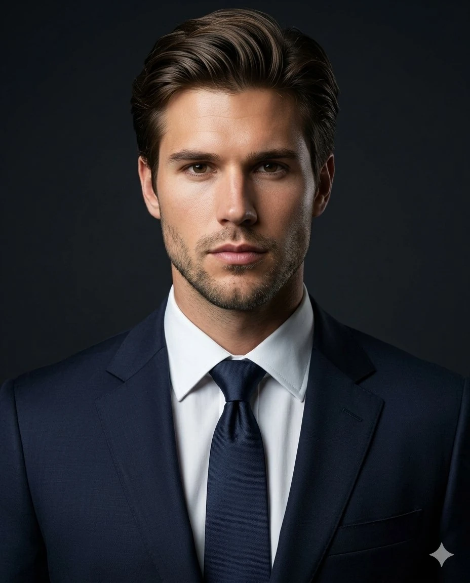 Using the uploaded photo as the reference, create a premium CEO-style hea...