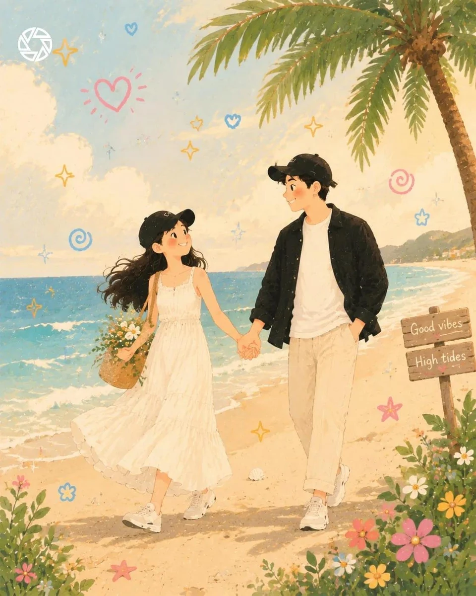Transform the reference into a dreamy, whimsical, pastel-toned illustrate...