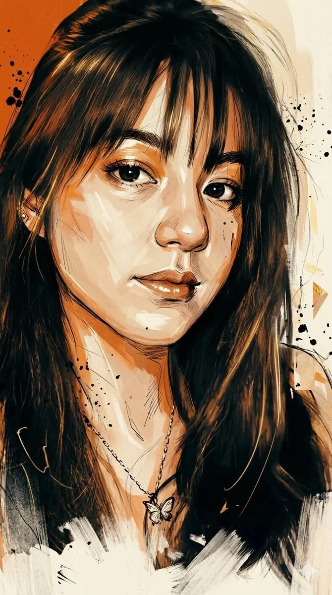 An ultra-stylistic cinematic portrait illustration that blends design, ta...