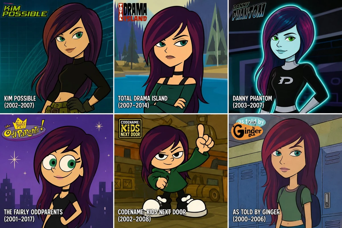 Can you make me into 6 characters in 2000s cartoon shows