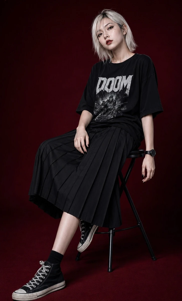 Ultra-realistic editorial fashion studio photography in premium magazine...