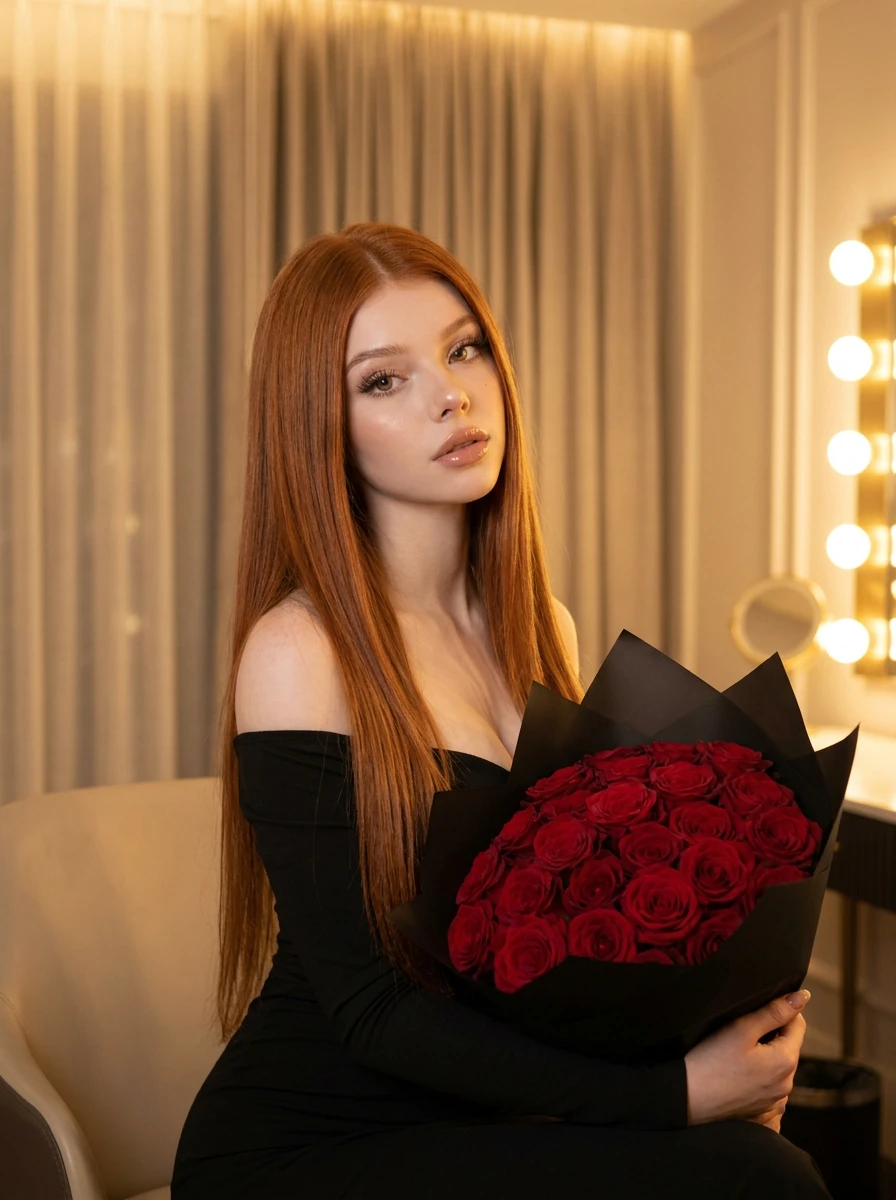 prompt": "Ultra-realistic editorial portrait of a young woman with long s...