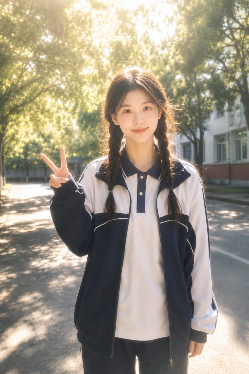 Sunlight, schoolwear, tree-lined campus roads — and a little haze of youth