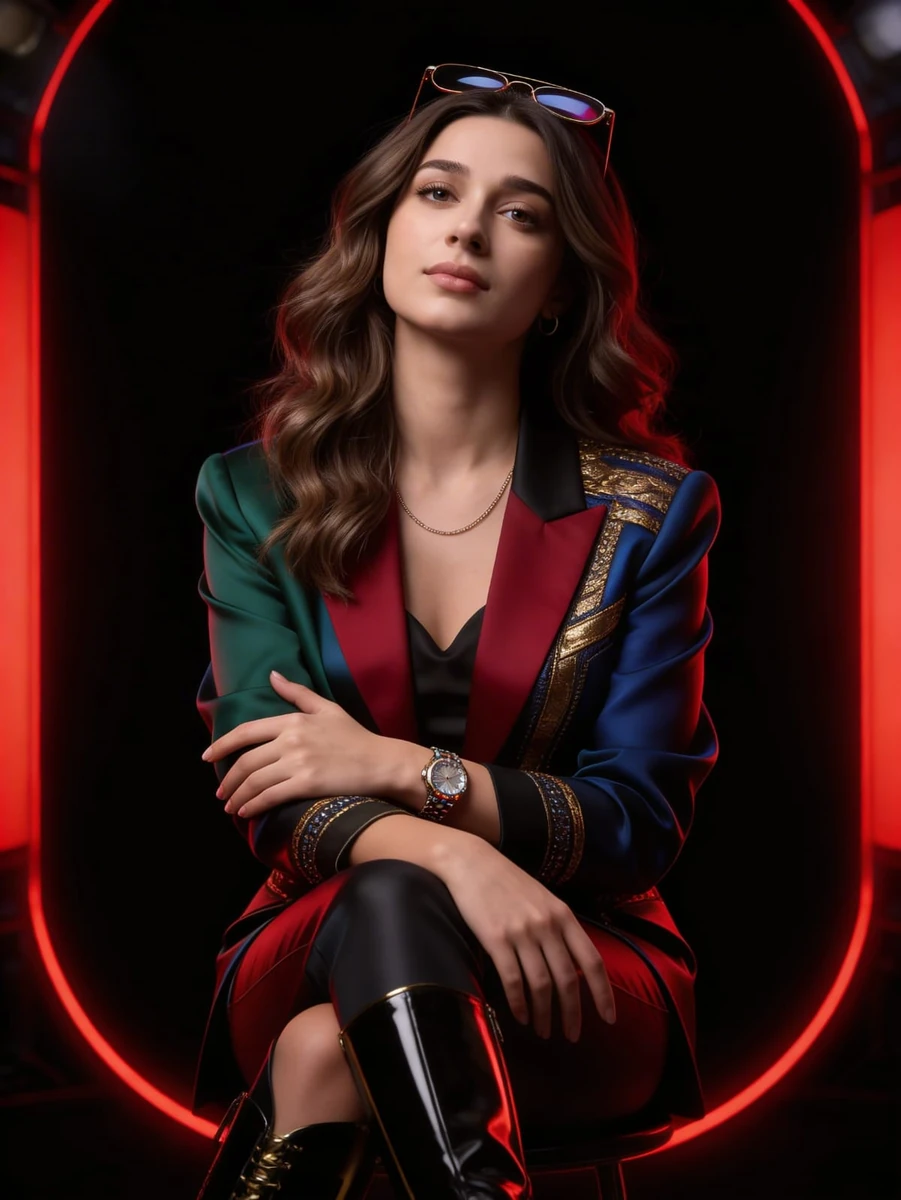A hyperrealistic cinematic fashion portrait generated directly from the u...