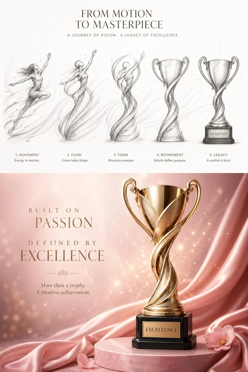 A vertical 2:3 premium design poster with two sections, inspired by elega...