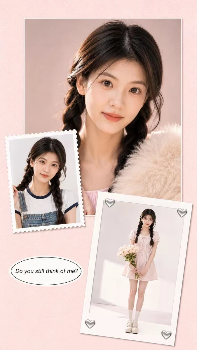 Soft pink scrapbook photo collage