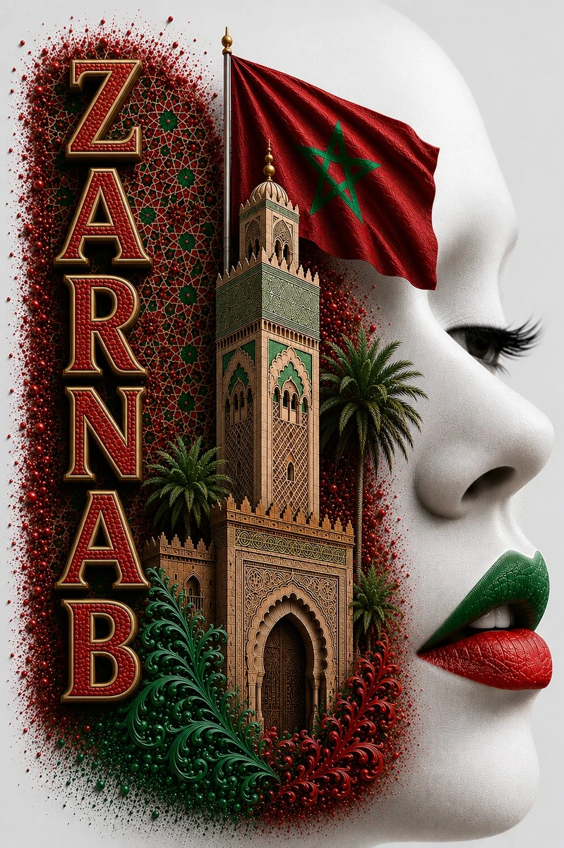 Ultra-realistic premium 3D Morocco-inspired luxury poster design, featuri...