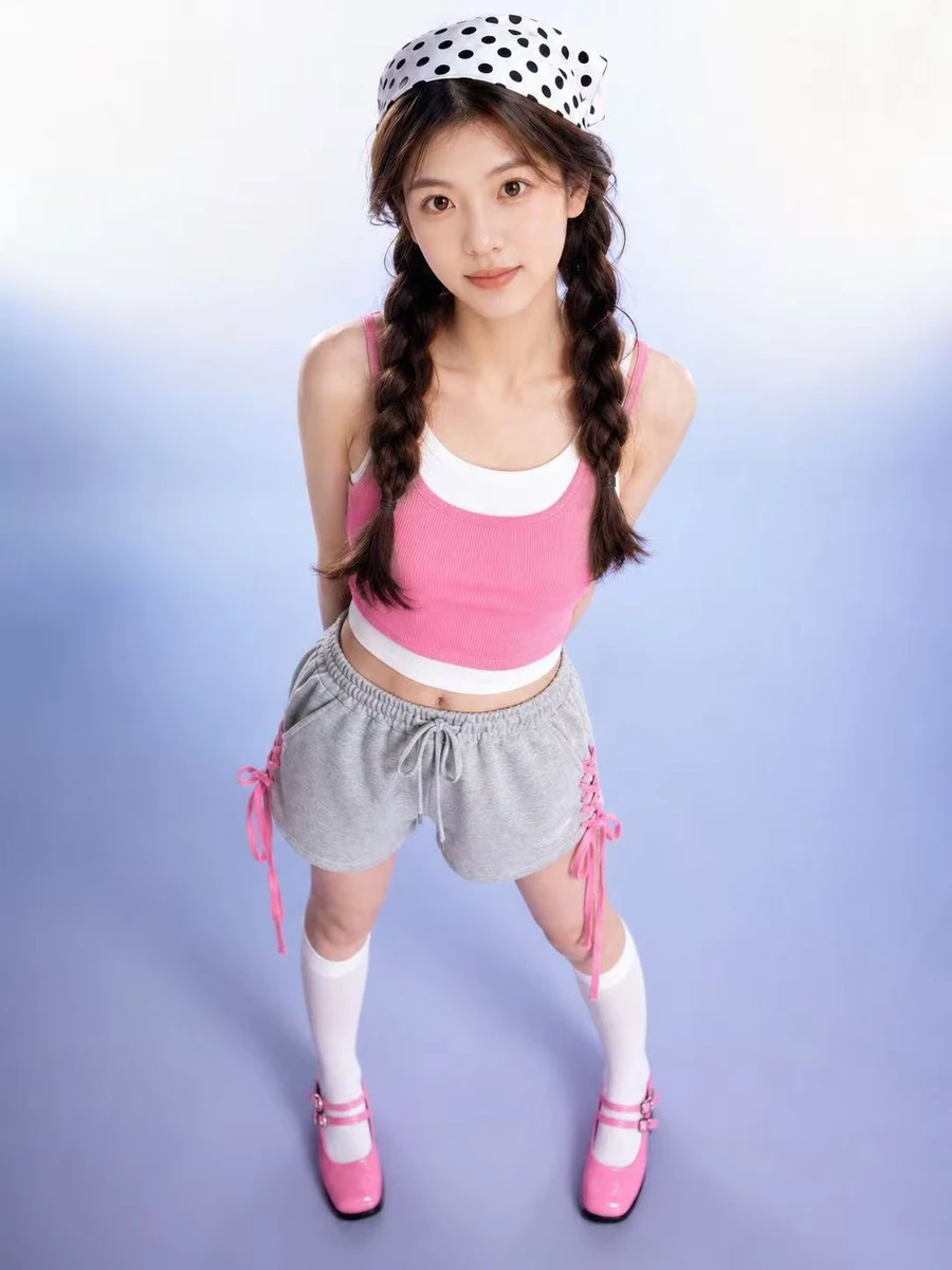 Y2K sporty studio portrait
