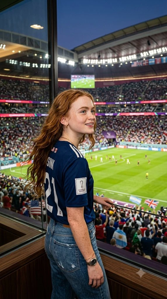 Sadie enjoying the game in Fiffa World Cup