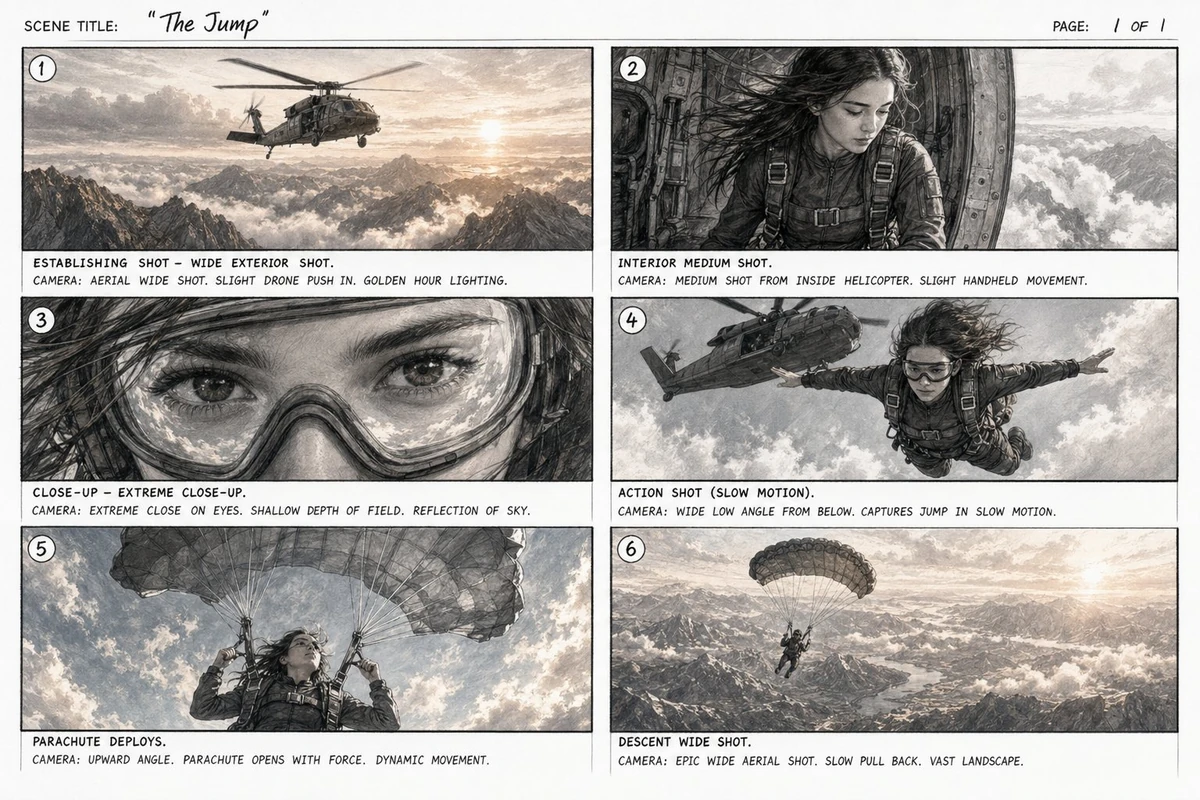 Storyboard sheet of this video created with GPT image 2