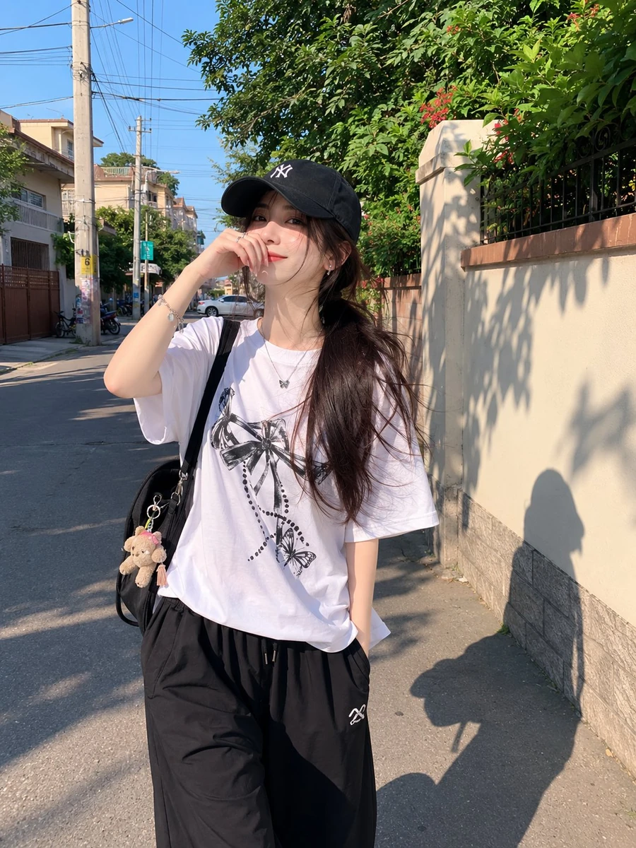 Beautiful young Japanese girl with fair skin, soft natural makeup, and lo...