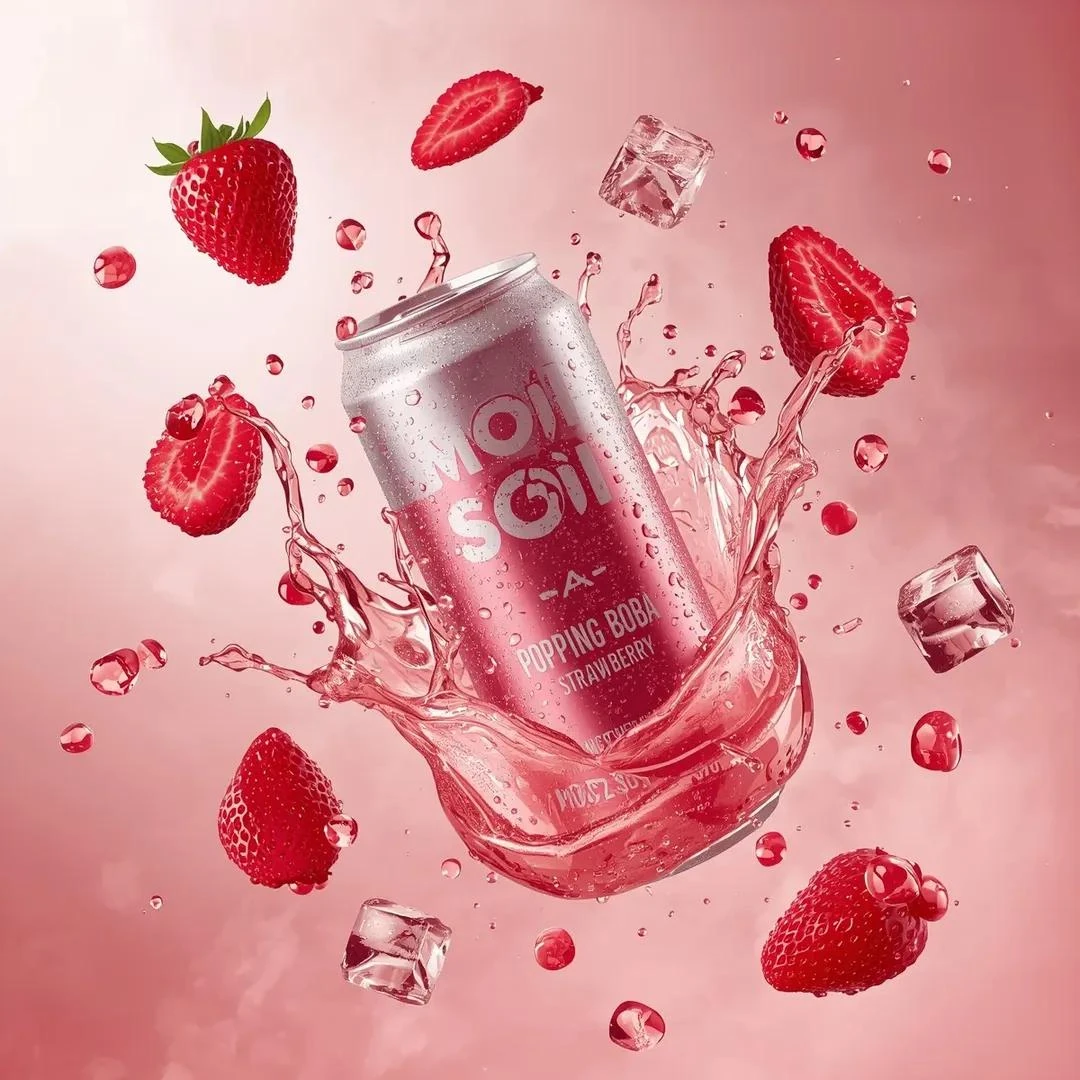 Ultra-realistic commercial beverage advertising shot of a tall aluminum c...