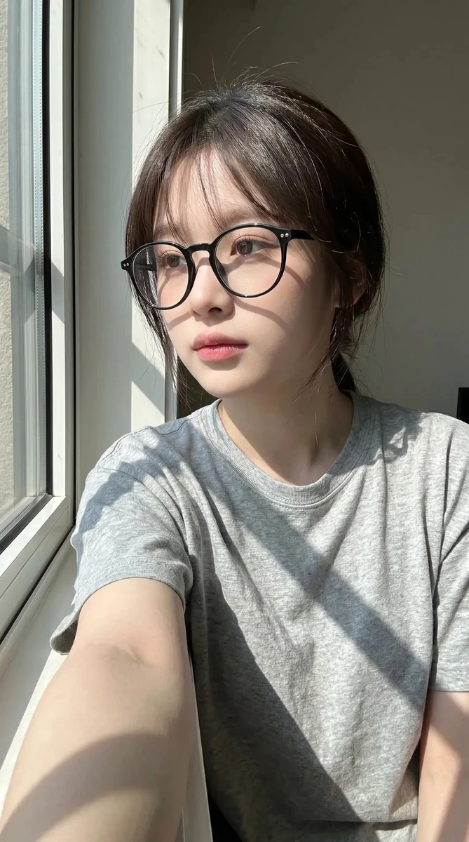 Ultra-realistic candid smartphone selfie portrait of a young East Asian w...