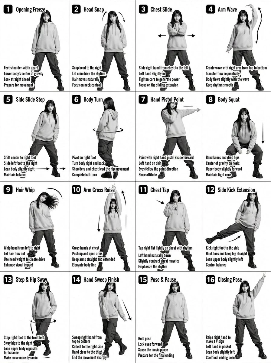 GPT Image 2 PROMPT: Transform the input image into a stylized K-pop dance...